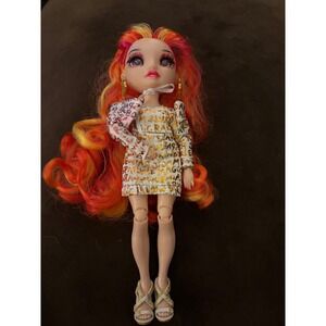 Rainbow High Laurel De'Vious Fashion Doll Orange Pink Hair Metallic Dress Shoes
